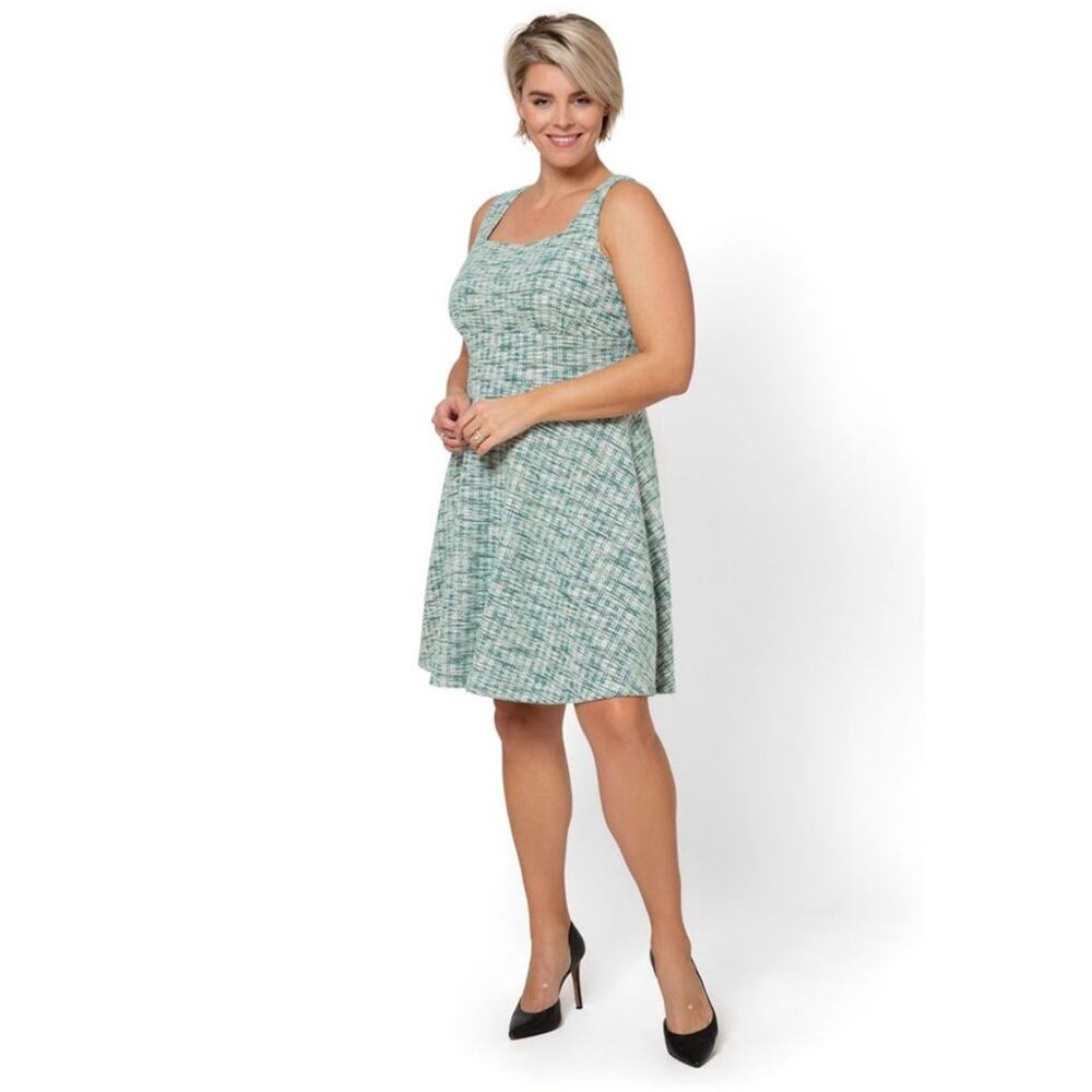 Leota Sleeveless Ariana Dress in Green Multi Sz 3X